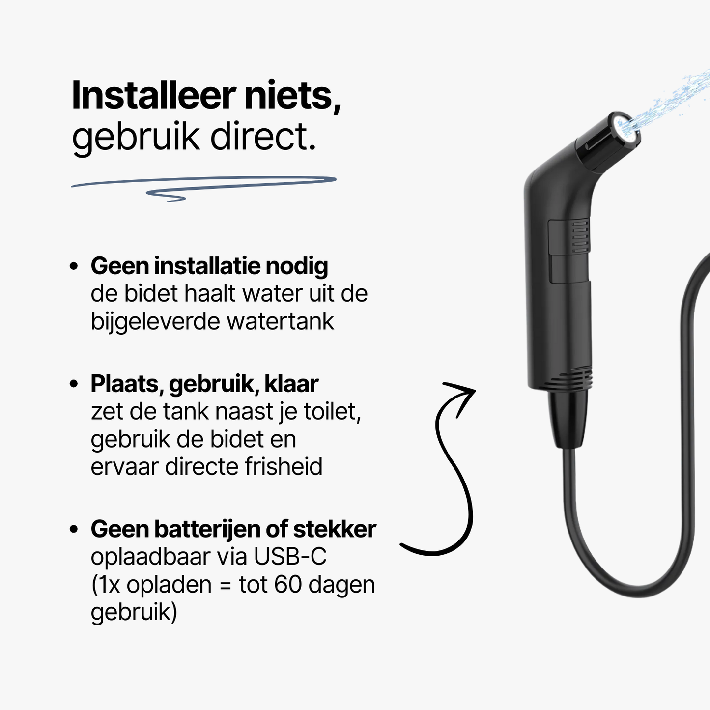 Royal Bidet V2 - Montagevrij & Elektrisch Bidet