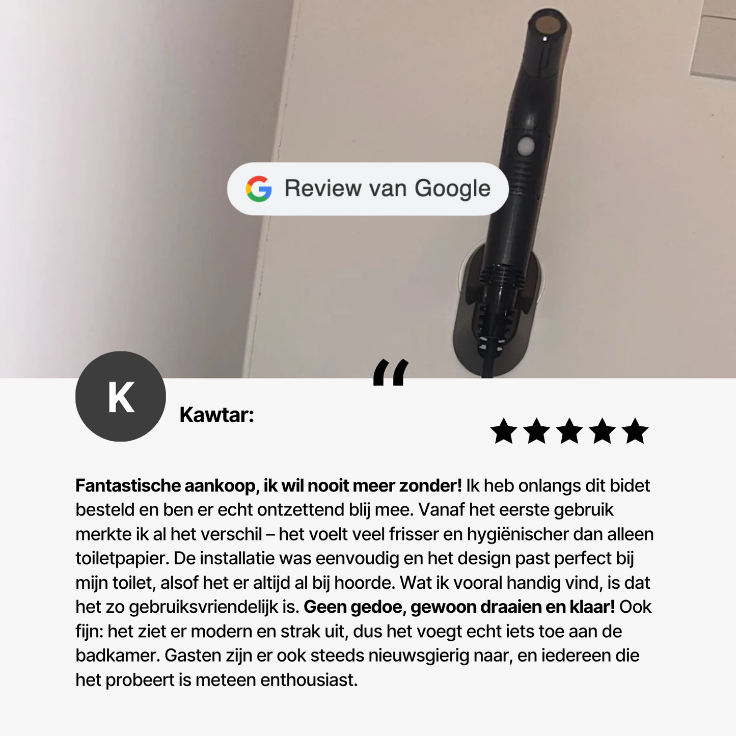 Royal Bidet V2 - Montagevrij & Elektrisch Bidet