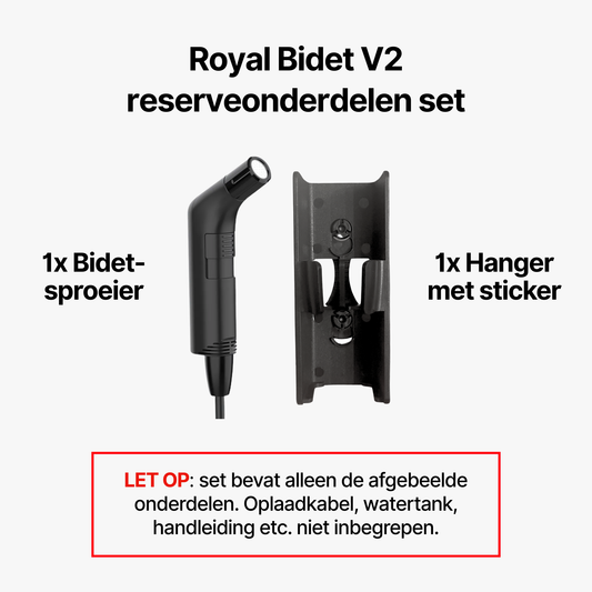 Royal Bidet V2 - Losse Elektrische Sproeier & Muurhouder
